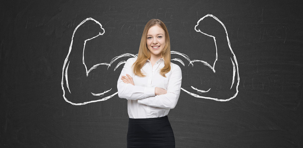 woman with chalk muscles