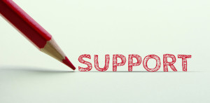 support written in red pencil