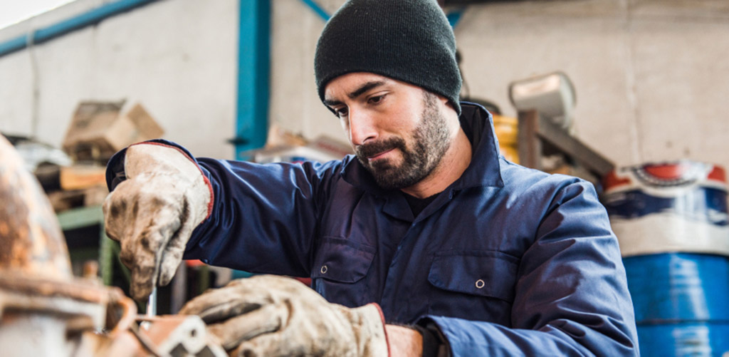 man worker with wrench