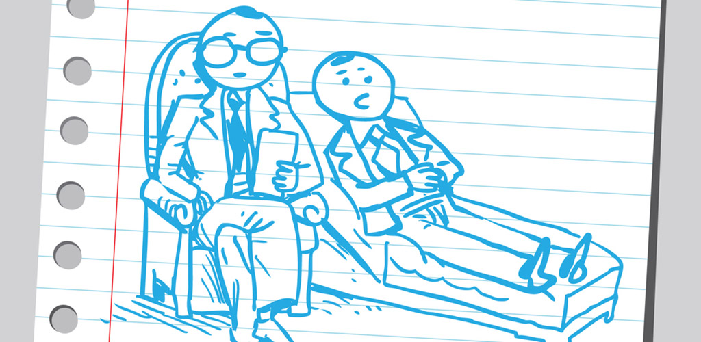 drawing of therapist and patient