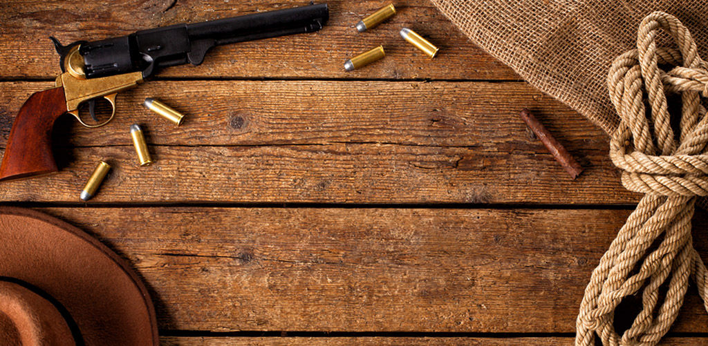 gun, bullets and rope