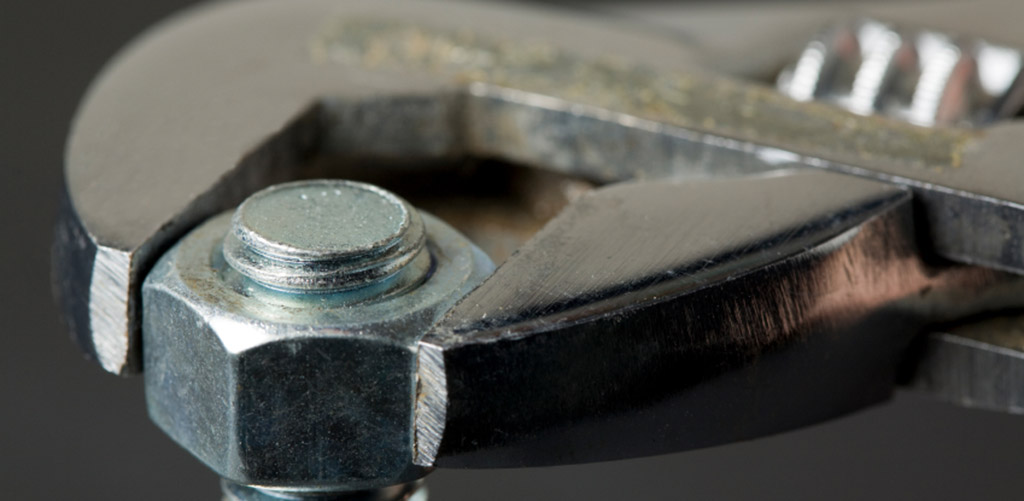 wrench, bolt and nut