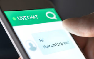 mobile phone displaying help chat